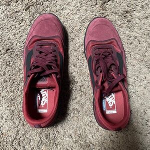 Vans Men's Burgundy and Black Skate Sneakers